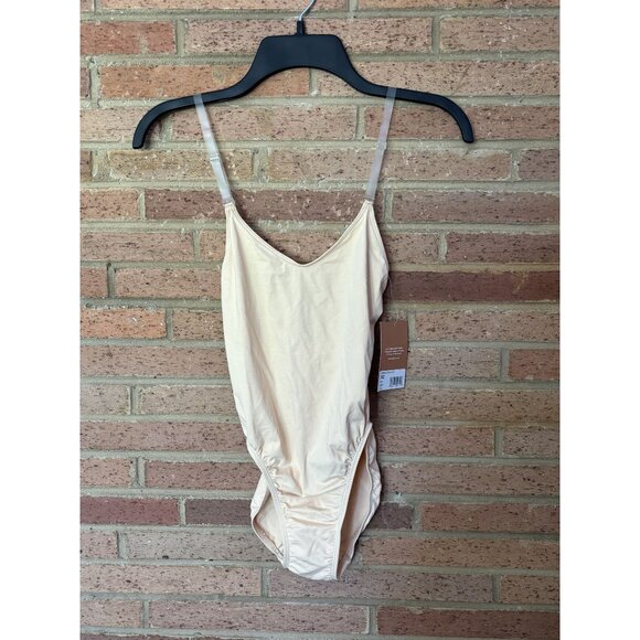 New Women's Capezio Camisole Leotard Size Small, Nude, Transition Straps - Picture 1 of 4